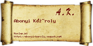 Abonyi Károly névjegykártya