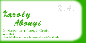 karoly abonyi business card